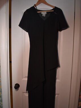 Vintage Ultra Dress New York Black Asymmetrical Maxi Dress Size 10